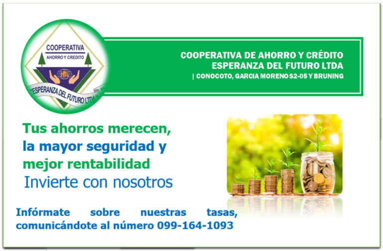 SI YA COBRASTE TUS UTILIDADES, ESPERANZA DEL FUTURO ES TU MEJOR OPCIÓN.